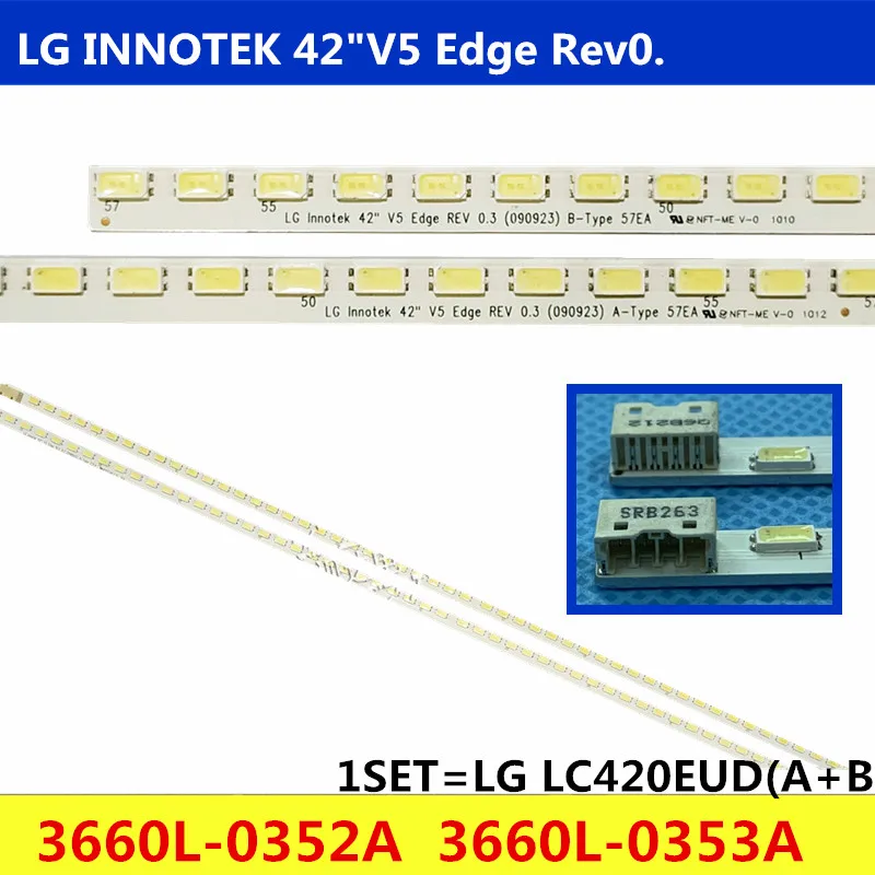 Светодиодная лента 4 шт. лампа 57 для LG Lnnotek 42 &quotRev TV 42LE5300 42LE5500 3660L-0352A 3660L-0353A 42E70RG LC42EU