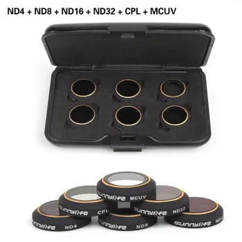

Lens Optical Glass Filters MCUV+CPL+ND4+ND8+ND16+ND32 Circular Polarizer Camera Lens Filter Kit for DJI Mavic Accessories