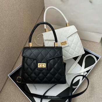 

Elegant Totes Crossbody Handbags Fashion Lattice Pattern PU Women Shoulder Bags Popular Simple Female Daily Bag