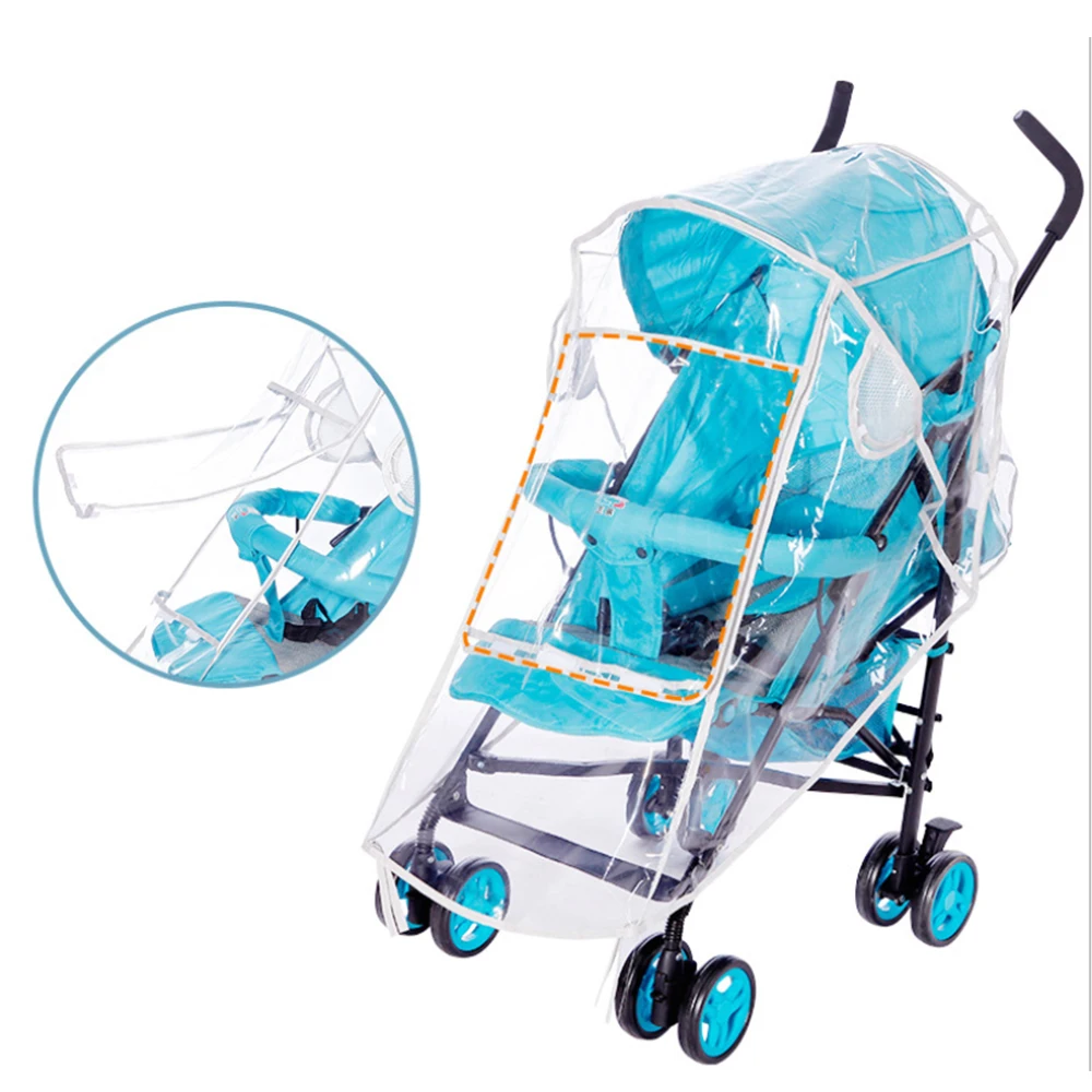 

Baby Stroller Waterproof Cover Transparent Wind Dust Shield Zipper Open for Baby Strollers Pushchairs Raincoat Stroller Accessor