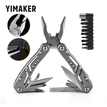 

YIMAKER Multi-function Pliers Camping Outdoor Tools Batch Head Knife Tactical Knife Camping Multitools Wire Stripper Cutter