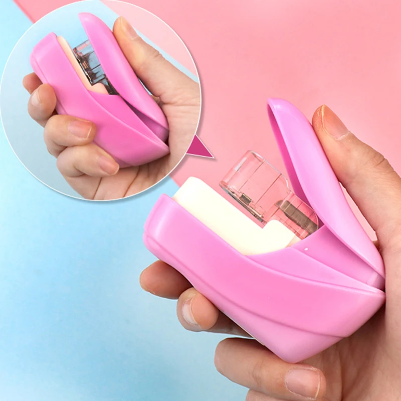 Creative Staple-Free Stapler Candy Color Office School Student Stationery Paper File Binding Machine Stapling Tools Supplies