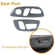 

For Toyota Highlander 2020 2021 2022 Seat Adjustment Switch Panel Decorative Frame Cover ABS Chrome Interior Accessories