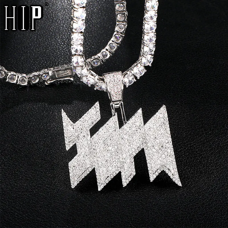 Хип хоп Iced Out AAA Bling микро проложили CZ Циркон JEFE подвески и ожерелья для мужчин рэппер ювелирные изделия с теннисной цепочкой