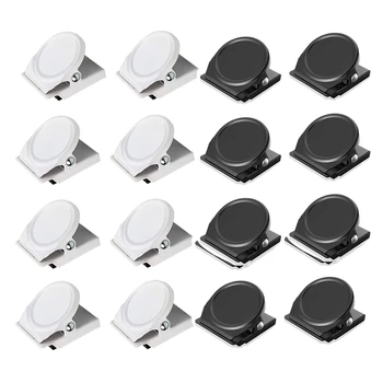 

16 Pack netic Metal Clips, Refrigerator Whiteboard netic Memo Note Clips nets Metal Clip Black & White