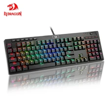 Redragon K579 RGB USB Механическая игровая клавиатура синий переключатель со светодиодной подсветкой 104 ключ анти-ореолы проводной ПК Компьютерная игра