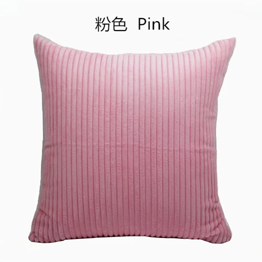 Stripe Pink В полоску и клетку; мягкий чехол Мягкий Подушка полиэстер вельвет, плисовые, однотонный цвет, подушка в виде елки Чехол диван, домашний декор 30 35, 40 x40 45 50 изготовленный на заказ - Цвет: Stripe Pink