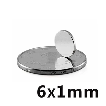

100pcs Super 6x1 mm Super strong sticking neo neodymium magnets 6x1mm N35 permanent magnet 6*1