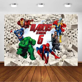 

Superhero Avengers Iron Man Backdrop Children Avengers Birthday Party Photo Customized Decorations Banner Photography Background