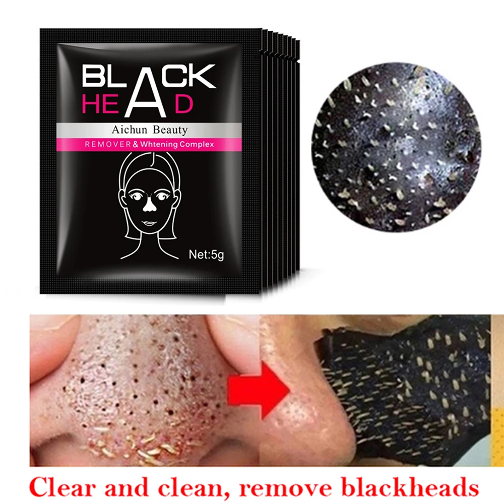 10PCS Bamboo Charcoal Blackhead Remover Deep Nose Pore Cleasing Strip Sticker Pig Mask Clean | Дом и сад