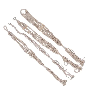 

4pcs Hanging String Bag Flower Basket Handwoven Contton Rope Flower Pot Net Plant Storage Basket for Garden Home