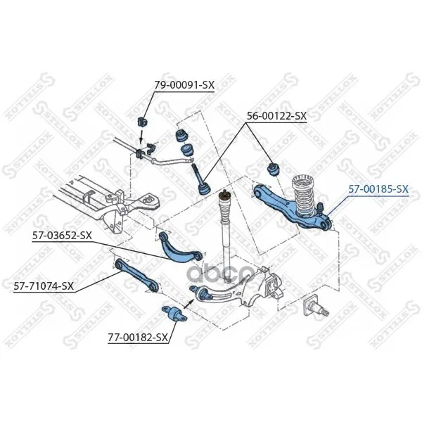 57-00185-Sx_рычаг Задний Нижний! Ford Focus 98-04 Stellox 5700185sx Stellox арт. 5700185SX