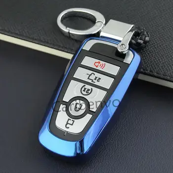 

Aurora Blue Good Quality Durable Car Key Case Holder Cover For Ford New MK4 Focus Explorer Mondeo Mustang Edge F-150 Ecosport