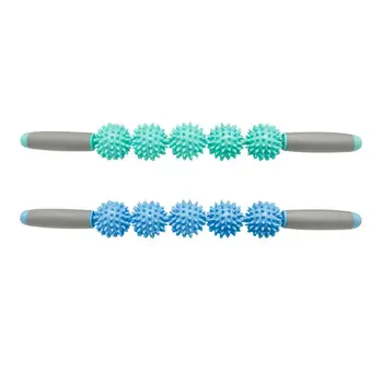 

Muscle Roller Yoga Relaxing Massage Stick Fascia Cellulite Spiky Five Ball Relax new
