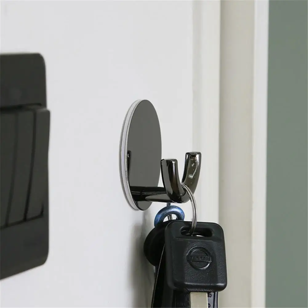 Self Adhesive Black And Gold Wall Hook Porch Living Room Home Kitchen Wall Door Hook Key Rack Kitchen Towel Hanger Zinc Alloy 4