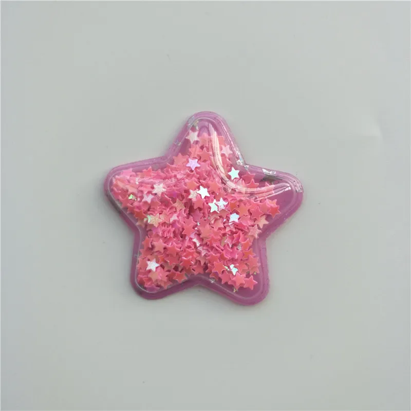 hot pink 12 шт./партия, 5 см, прозрачный пластиковый наполнитель, блестки, Аппликации, звезды, нашивки для DIY, украшения для торта, заколки для волос, BB, бант, Декор - Цвет: hot pink