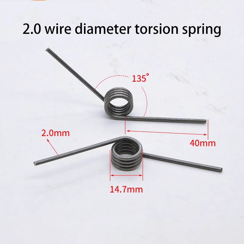 

Stainless Steel Torsion Spring High Strength V-Shaped Wire Diameter 2.0mm Outer Diameter 14.7mm Angle Length 40mm Torsion Spring