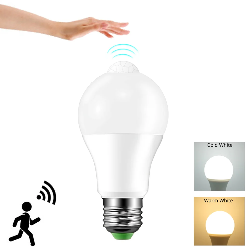 

PIR Motion Sensor Bulb 85-265V Lampada LED 10W LED E27 B22 Infrared Radiation Motion Detector Sensor Night Light Lamp for Home
