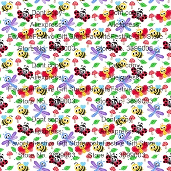 

Bee beetle ladybug Dragonfly Fabric Patchwork DIY Sewing Material DIY Children Baby Clothing