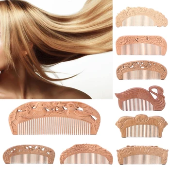 

1PC Natural Peach Wood Healthy No-static Massage Hair Wooden Comb Health Care