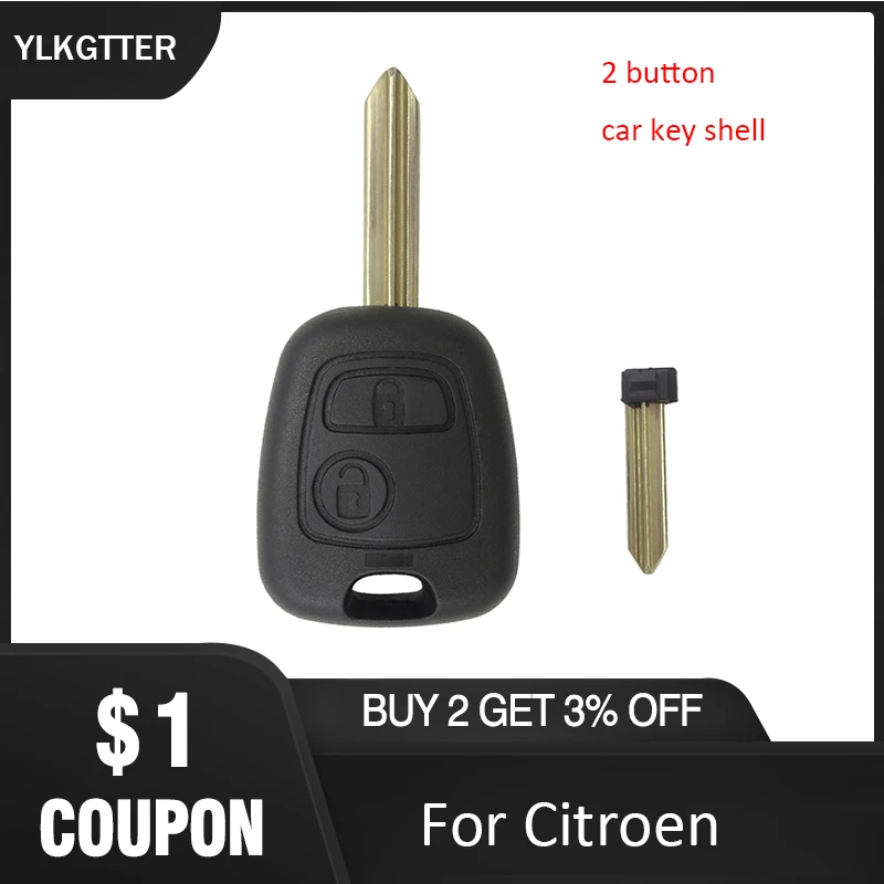 YLKGTTER 2 кнопочный чехол для автомобильного ключа Citroen C1 C2 C3 Saxo Xsara Elysee Picasso Berlingo Floding