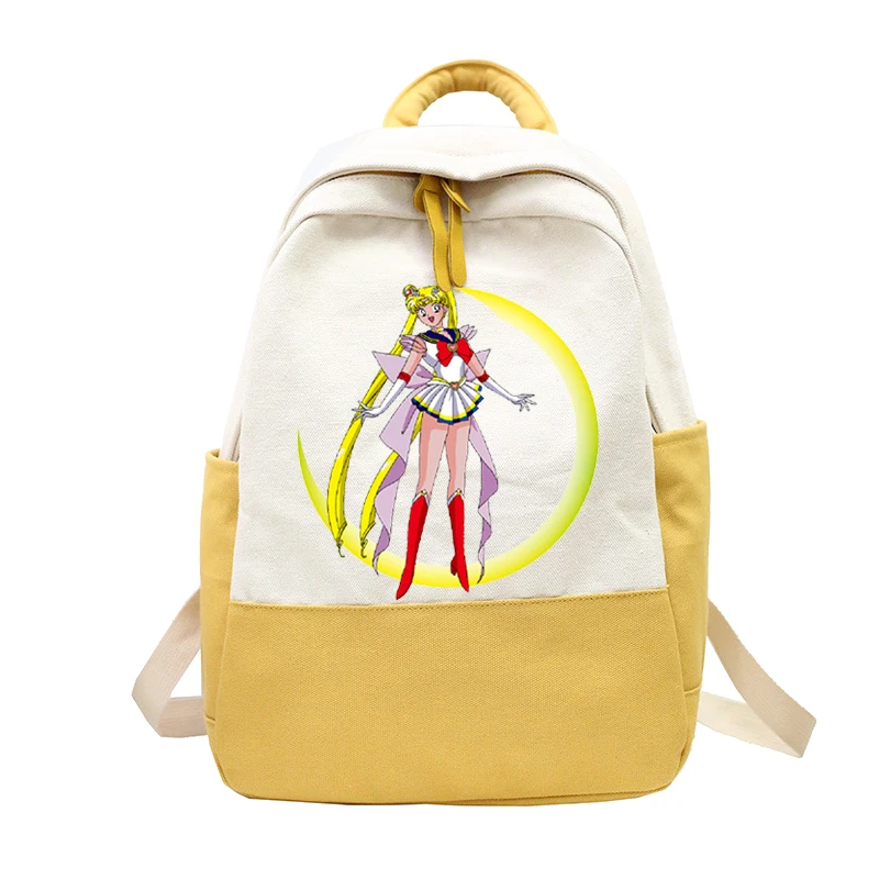 Парусиновый Рюкзак Сейлор Мун для женщин, рюкзаки для путешествий с рисунком аниме, женская школьная сумка для девочек-подростков, книга Mochilas