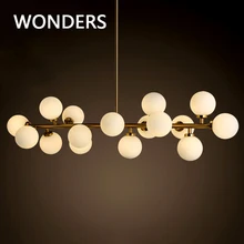 Lampe LED suspendue en forme de boule de verre, style nordique, avec 16 ampoules, nouvelle forme moléculaire, luminaire décoratif d'intérieur