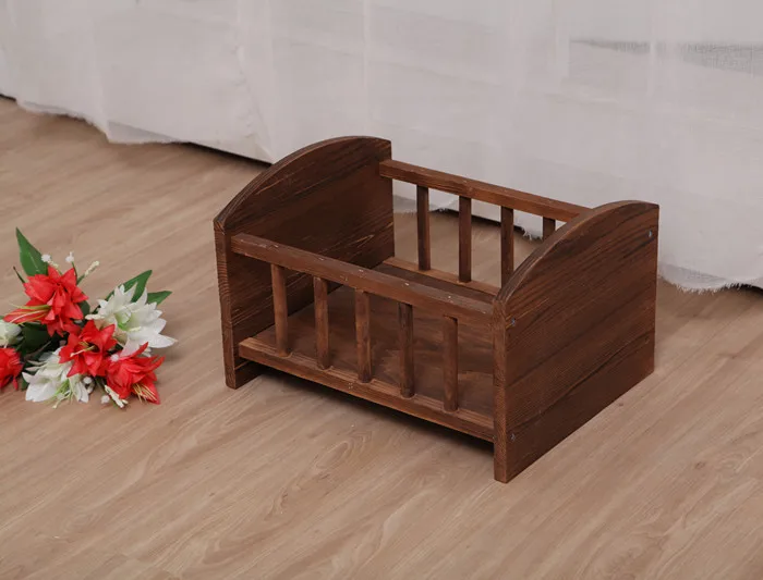 Newborn Posing Detachable Mini Retro Bed Baby Photo Shooting Props Wooden Crib Infant Photograph Accessories | Мать и ребенок