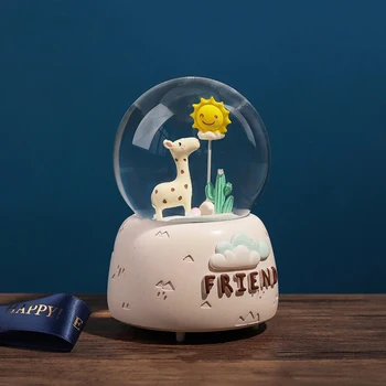 

Innovative Music Box INS Deer Sun Floating Snow Crystal Ball Music Box Student Couple Birthday Gift Ornament Decoration Supplies
