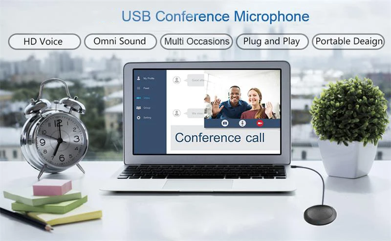 FELYBY конденсатор USB микрофон Настольный 360 градусов звукосниматель игра голосовой подключи и играй компьютер ультра большой диапазон микрофон
