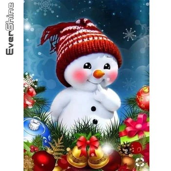 

Evershine 5D DIY Diamond Painting Snowman Cross Stitch Diamond Embroidery Cartoon Hobbies And Crafts Wall Art Home Decoration