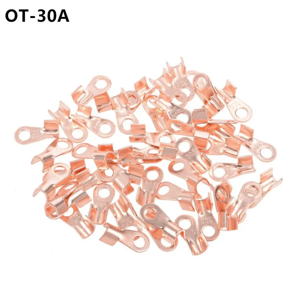 10Pcs OT-30A Copper Lug Cable Connector Terminal Crimping 2.5-6mm2 Cable Wire