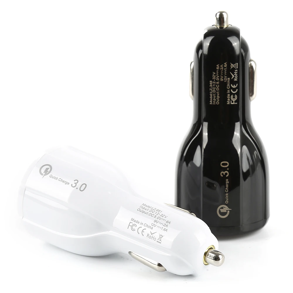 Автомобильное usb зарядное устройство с двумя портами и поддержкой быстрой