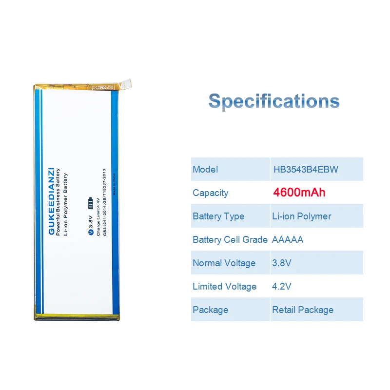 Аккумулятор GUKEEDIANZI HB3543B4EBW 4600 мАч для Hua Wei P7 для huawei Ascend P7 P7-L07 L09 L00 L10 L05 L11 Сменный аккумулятор для телефона