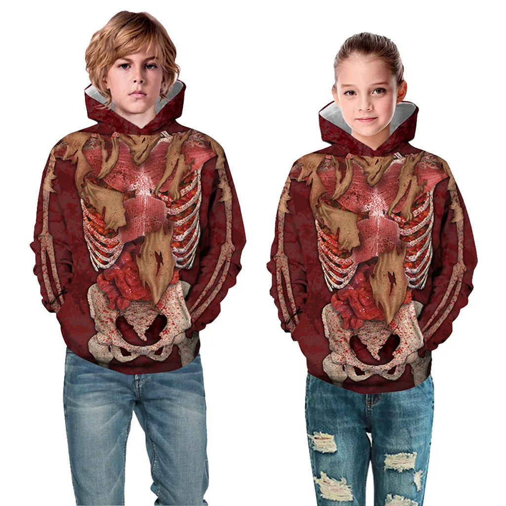 Harajuku Santa Monster pattern Christmas 3D Digital Print Pullover Hoodie Hooded Sweatshirt 8.8