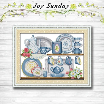 

Porcelain cup and saucer paintings dmc 14CT 11CT counted cross stitch kits embroidery set Needlework Set chinese cross stitch