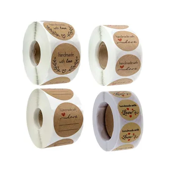

5000pcs/lot handmade with love decorative packaging for business label gift candy box baking sealing sticker