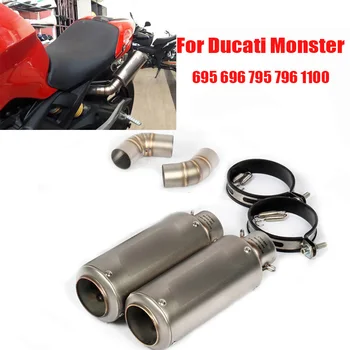 

Motorcycle Exhaust Pipe Silencer Tail Muffler Tip Middle Link Connection Pipe for Ducati Monster 696 695 795 796 1100