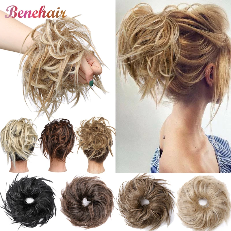 Good Value Messy Bun Ponytail Donut-Wrap Hair-Bun Scrunchy Synthetic-Hair-Extension Chignon Women 16W5VkkW