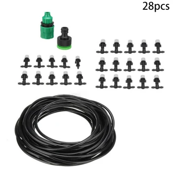 

28Pcs/set Auto Mist Cooling Micro Drip Irrigation Sprinkler Garden Hose System