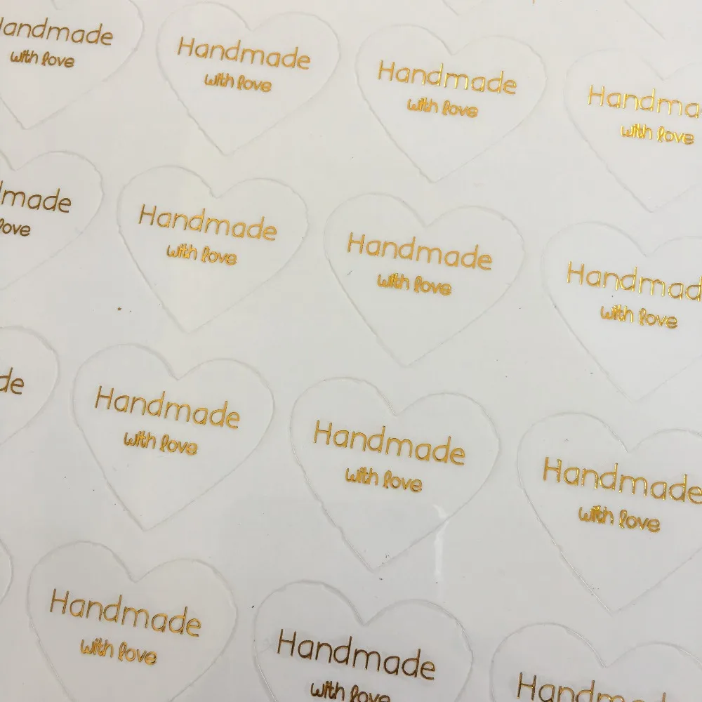  500pcs gold stamping Clear Transparent Wedding Engagement Invitation Envelope Seals Sticker Packing - 4000569787784