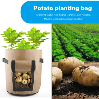 

Growing Box Round Pot Container Non-woven Plant Growth Bags Vegetable Seedling Pots Eco-Friendly DIY Potato Grow