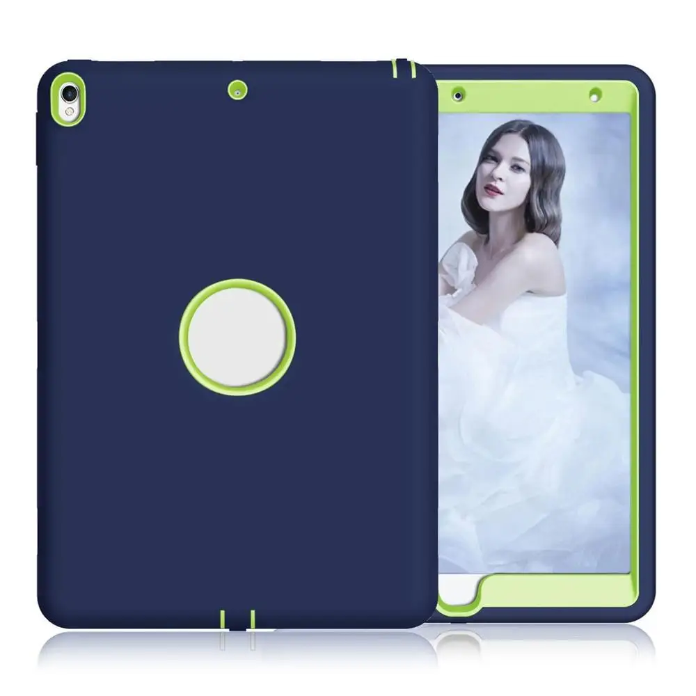 navy blue Чехол для iPad Pro 10,5 дюймов Жесткий ПК полный корпус защитный 3 слоя Мягкий силикон высоко-гибридное воздействие, ударопрочный защитный чехол - Цвет: navy blue