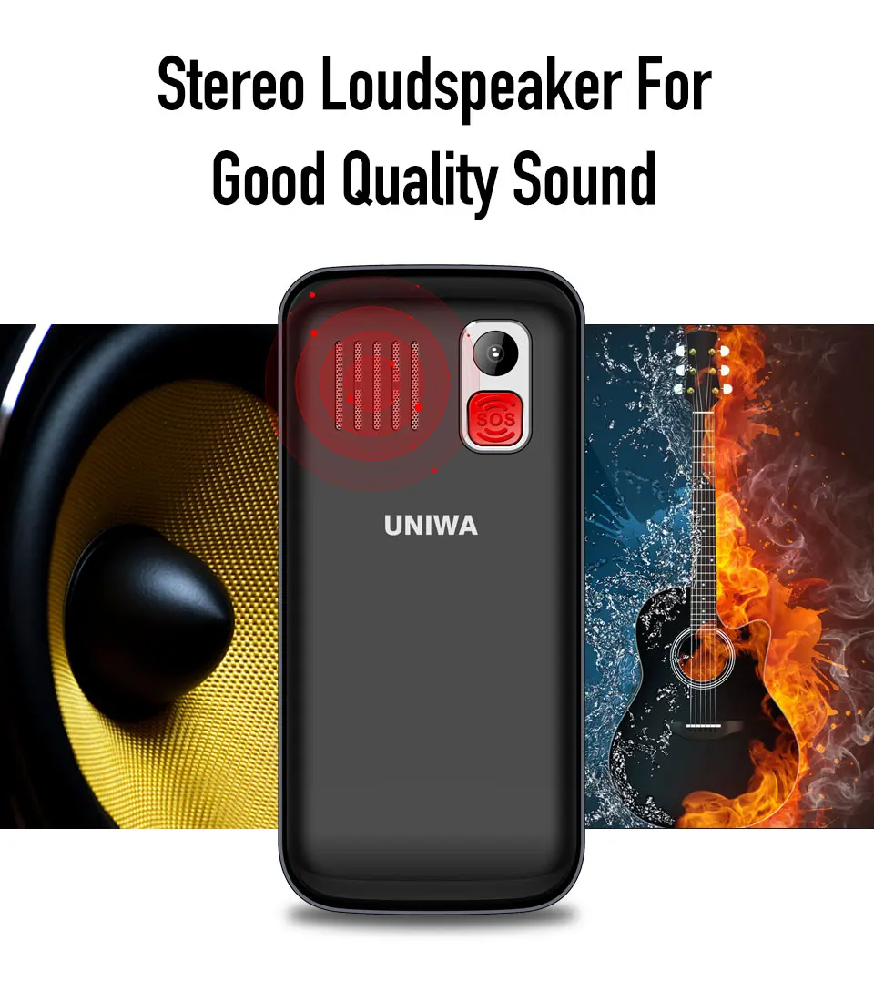 UNIWA V808G V171 мощный фонарь кнопочный Громкий мобильный телефон большой SOS 3G