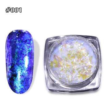 

BEAUTYBIGBANG 0.15g Nail Glitter Flakes Sequins Powder Transparent Chameleon Chrome Pigment Sequins Manicure Nail Powder Deco
