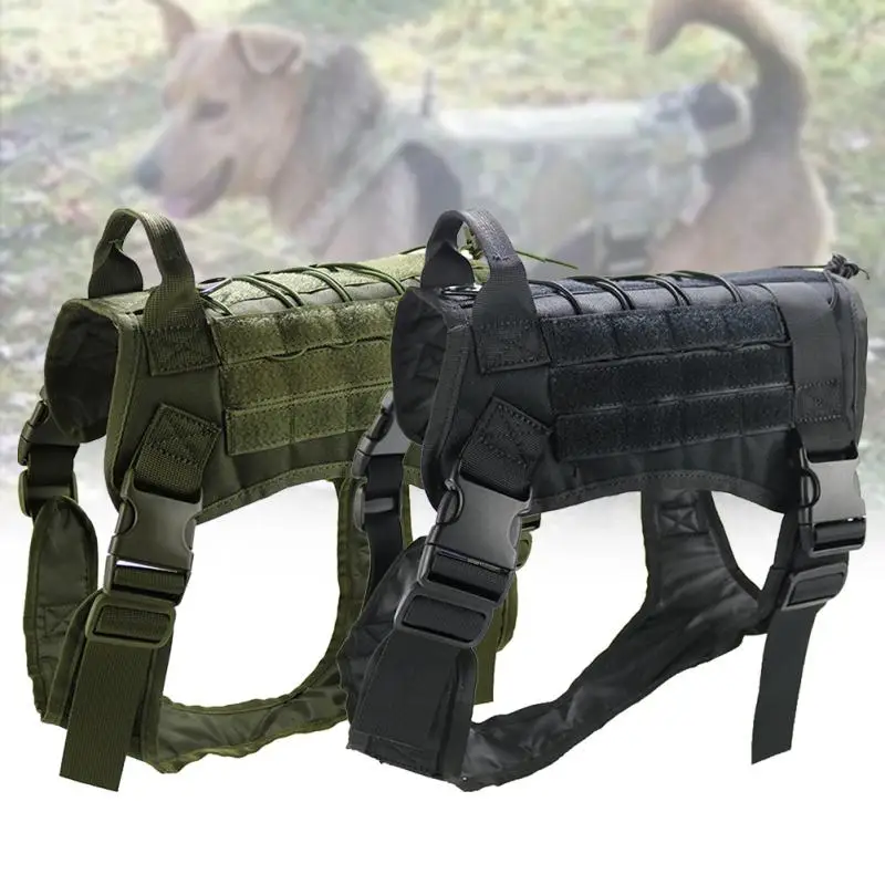 

Tactical Dog Harness For Large Military Service Dog With Adjustable Handle Hunting Modular Dog Vest With Buckle