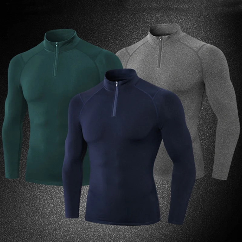Winter Long-Sleeve Thermal Shirts Elastic Running Gym Shirts Sport Tshirt Compression Bodybuilding Fitness Top Sportswear