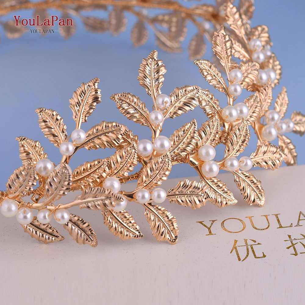 YouLaPan SH353 Sparkly Skinny Belt Gold Leaf Wedding Belt with Pearls Womens Formal Belts Wedding Waist Jeweled Dress