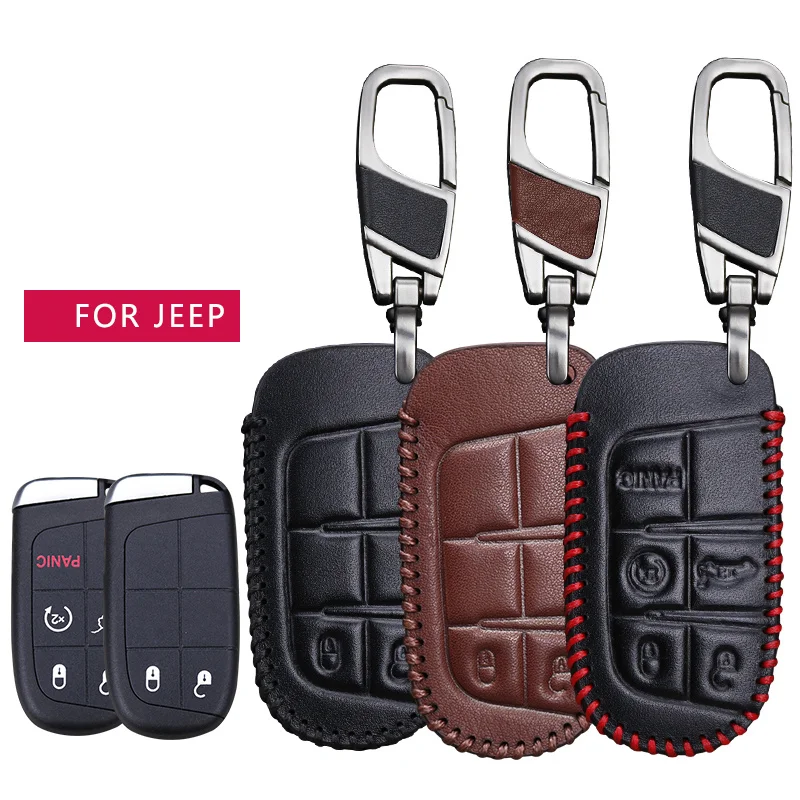 Чехол для ключей из натуральной кожи Jeep Renegade Grand Cherokee WK2 srt Liberty Wrangler jl компас