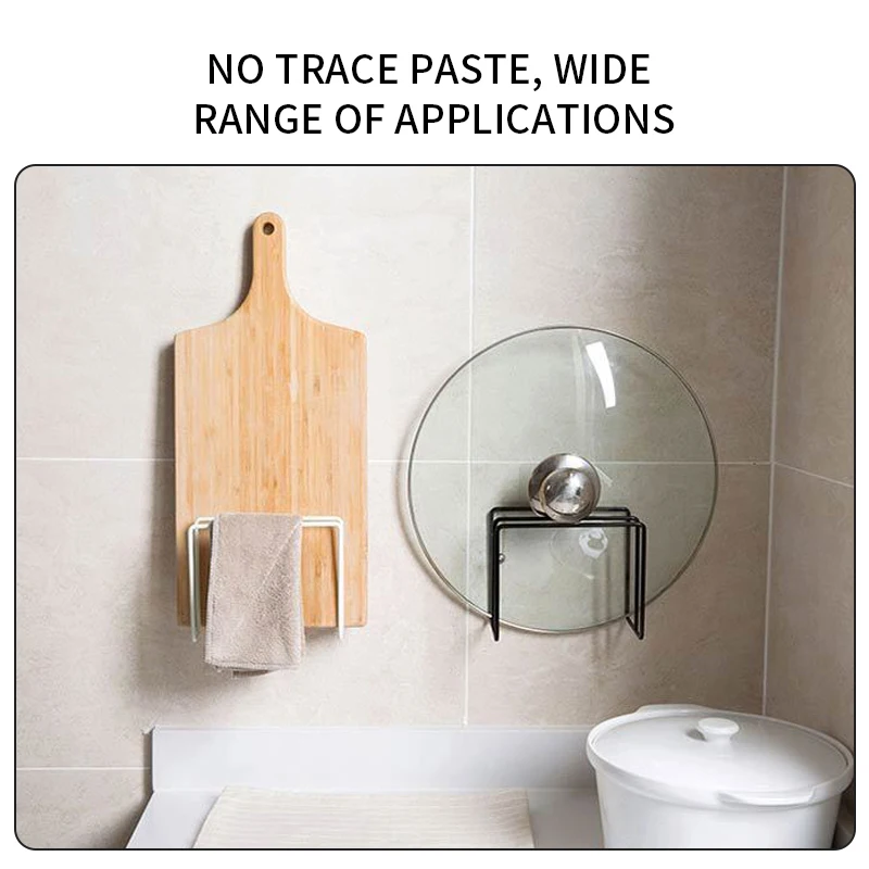 

Iron Cutting Board Frame Pot Lid Holder Organizer Wall Mount Pan Lid Cover Storage Rack Holder Kitchen Storage & Organization